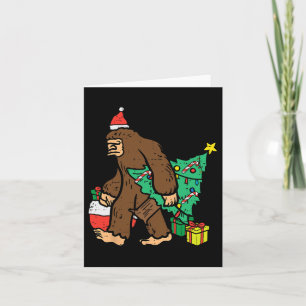 Christmas Sasquatch Bigfoot Xmas Kids Men Women Yo Card