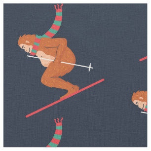 christmas sasquatch bigfoot yeti ski fabric