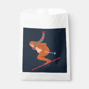 christmas sasquatch bigfoot yeti ski favour bag