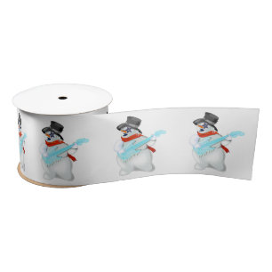 Christmas Satin Ribbon Gift Snowman Rock