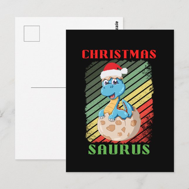 CHRISTMAS SAURS POSTCARD (Front/Back)