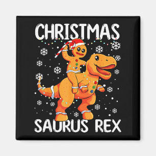 Christmas Saurus Rex Gingerbread Man Cookie Trex B Magnet