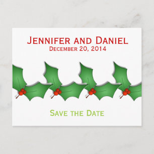 Christmas Save the Date Announcements Holly