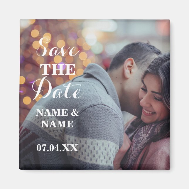 Christmas Save The Date Magnet Couple's Wedding (Front)