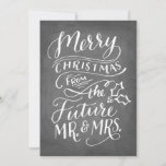 Christmas Save The Date No Photo Hand Lettered<br><div class="desc">Stylish save the date in the form of a Christmas card featuring hand lettering typography with a faux chalkboard background.</div>