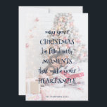 Christmas Saying 2 Photos 2025 Calendar Navy Text Holiday Card<br><div class="desc">Available printed or as a printable digital download. Christmas Saying 2 Photos 2025 Calendar Navy The whimsical text is overlaid on top of your picture which is tinted in the background. The cosy festive saying May Your Christmas be filled with Moments that make your Heart Smile can be changed if...</div>