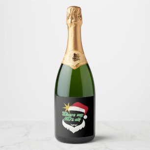 Christmas Sayings Sparkling Wine Label