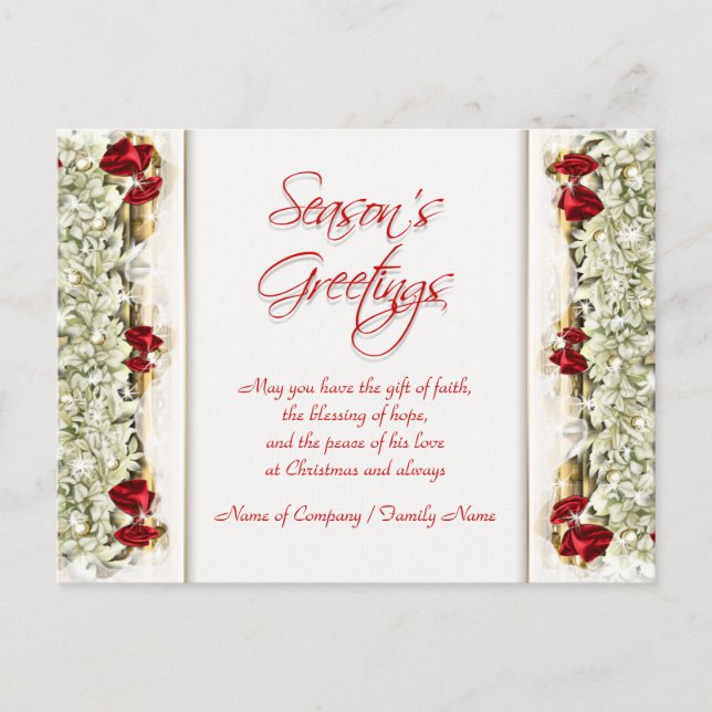 Christmas sayings Xmas Corporate thanks Holiday Postcard (Front)