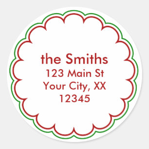 Christmas Scallop Address Stickers
