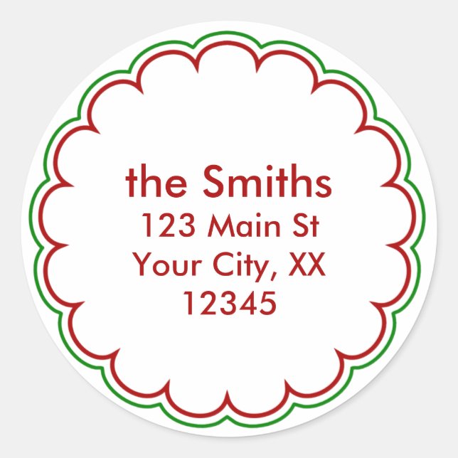 Christmas Scallop Address Stickers (Front)