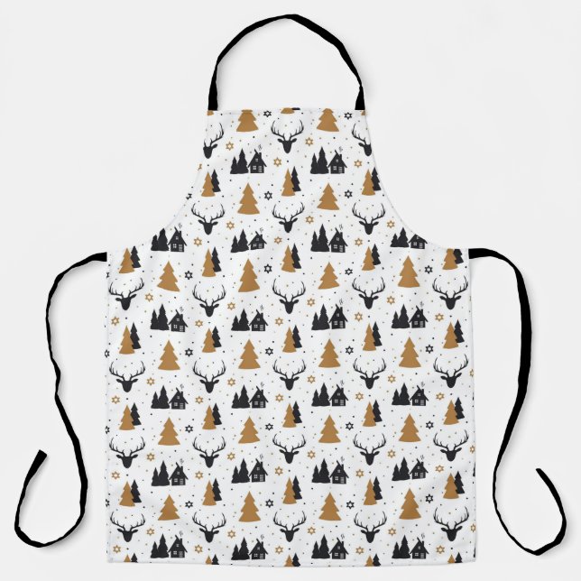 Christmas Scandinavian Deer  Apron (Front)