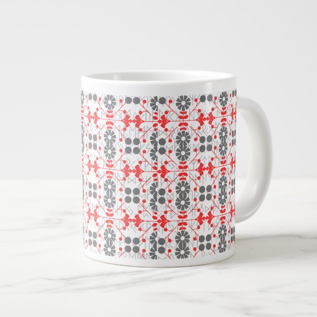 Christmas Scandinavian Folk Art Runic Pattern Large Coffee Mug (Front Right)