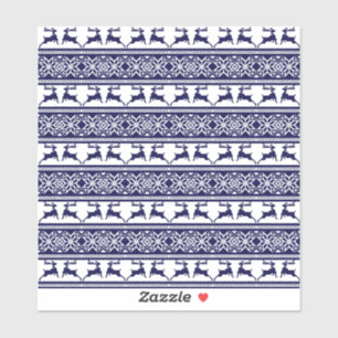 Christmas, Scandinavian Folk Blue and White