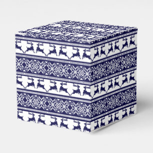 Christmas, Scandinavian Folk Blue and White Favour Box