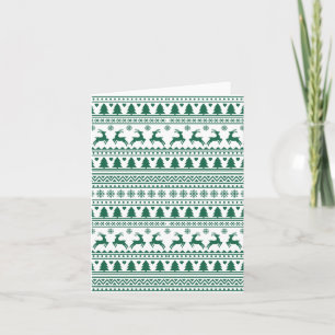 Christmas scandinavian green classic pattern card