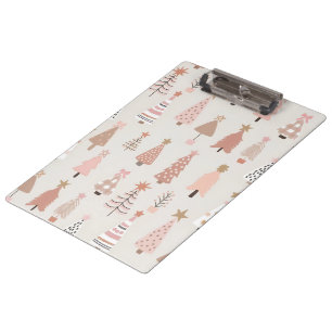 Christmas Scandinavian Pink Sapins Clipboard