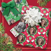 Christmas Scarf Photo Wrapping Paper Sheets