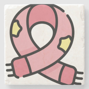 christmas scarf stone coaster