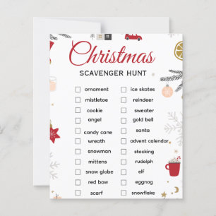 Christmas Scavenger Hunt Checklist Art