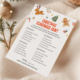 Christmas Scavenger Hunt Game Holiday Card