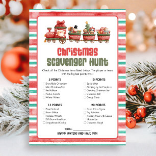 Christmas Scavenger Hunt Game Holiday Card
