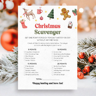 Christmas Scavenger Hunt Game Holiday Card