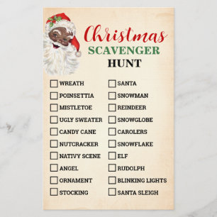 Christmas Scavenger Hunt Santa Game Card