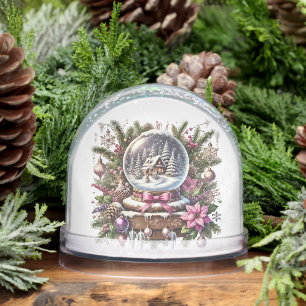  Christmas scene add message date year name  Snowglobe