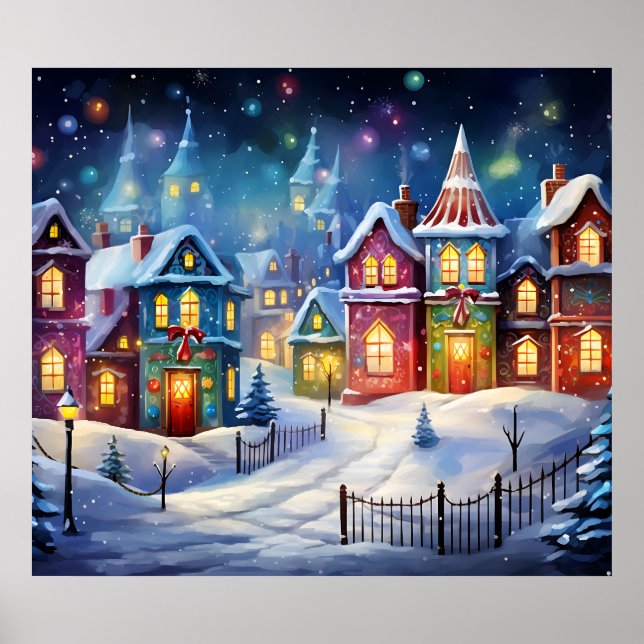 Christmas Scene Art Poster (Front)