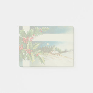 Christmas Scene Holly Snow Winter Post-it Notes