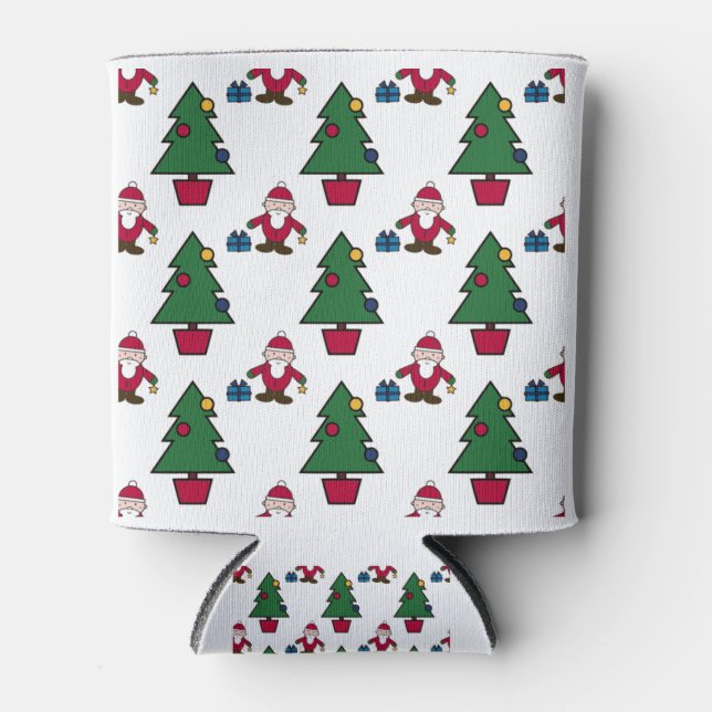 Christmas Scene-seamless pattern Can Cooler (Front)