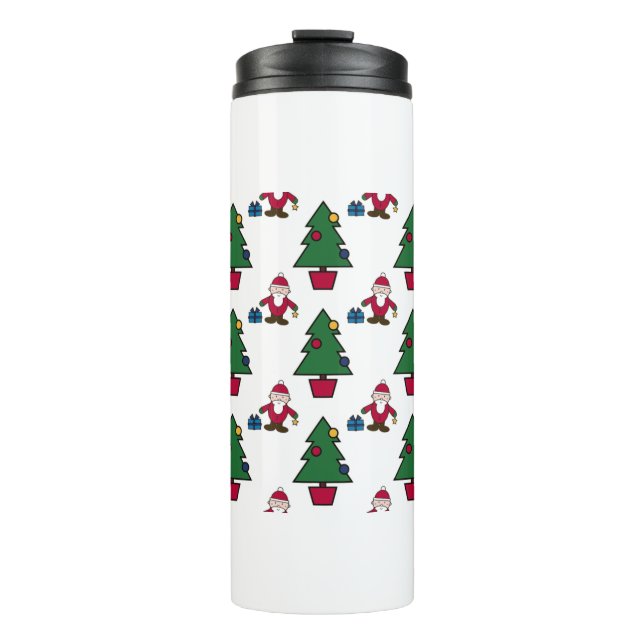 Christmas Scene-seamless pattern Thermal Tumbler (Front)
