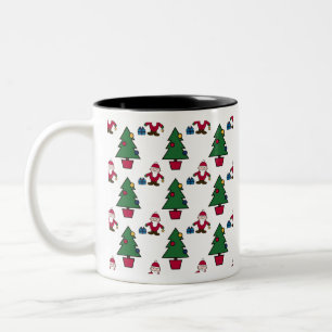 Christmas Scene-seamless pattern Two-Tone Coffee Mug