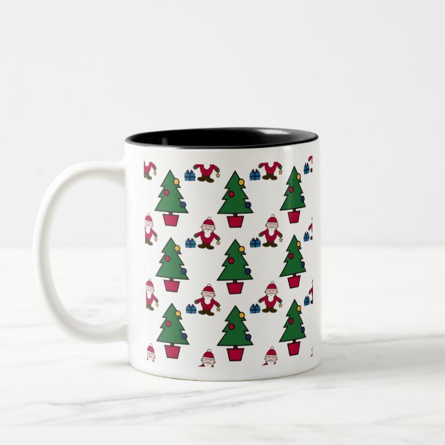 Christmas Scene-seamless pattern Two-Tone Coffee Mug (Left)