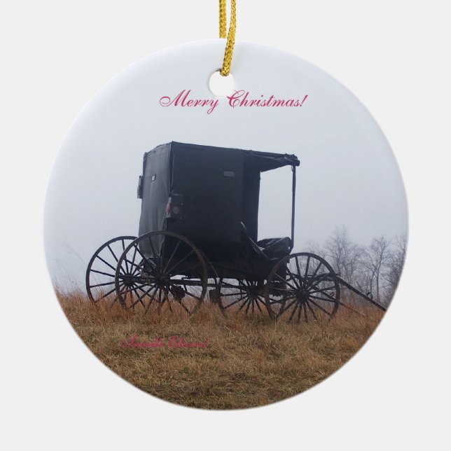 Christmas Scenes from Ohio Ceramic Tree Decoration (Front)