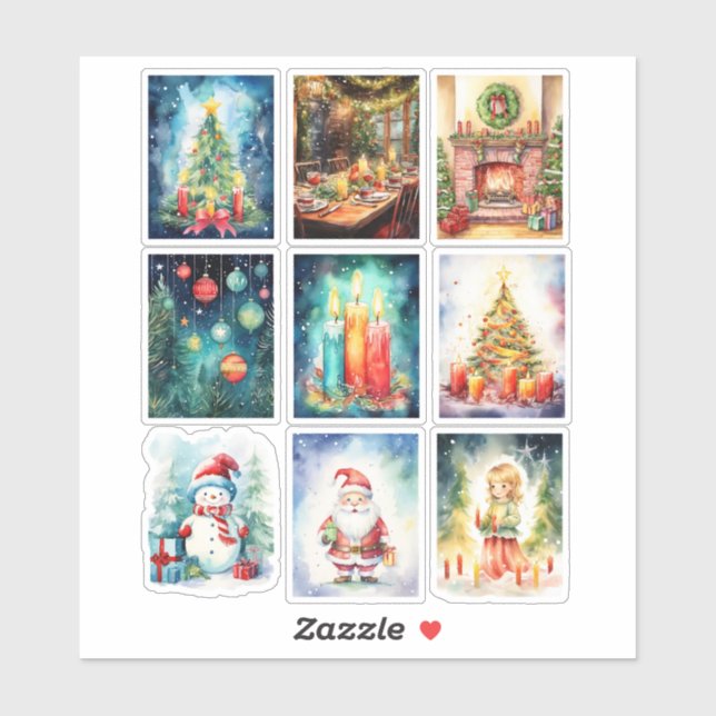 Christmas Scenes Vinyl sticker (Sheet)