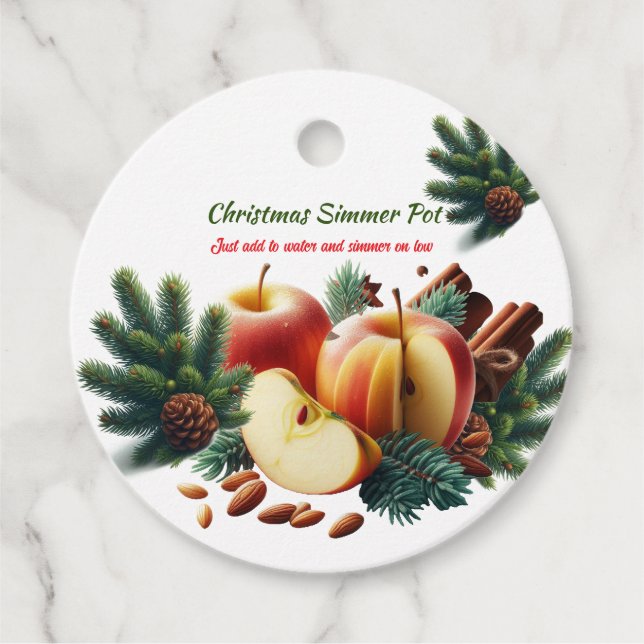 Christmas Scented Simmer Pot  Favour Tags (Front)