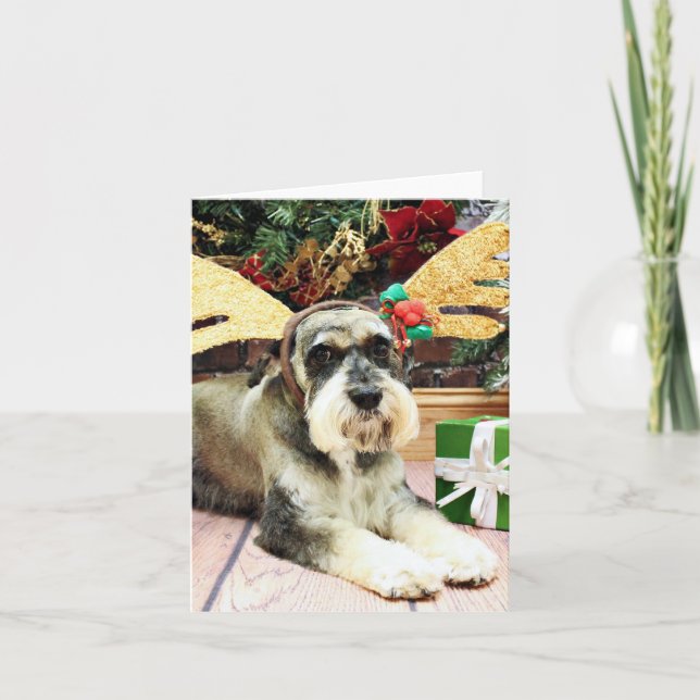 Christmas - Schnauzer - Apache Holiday Card (Front)