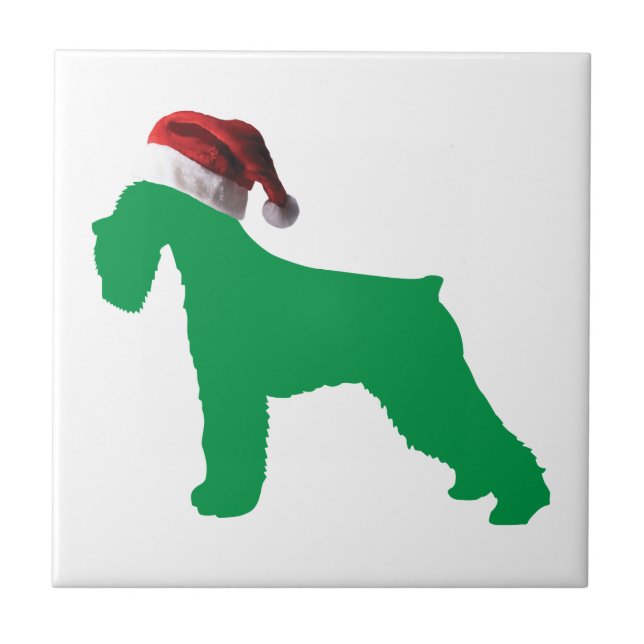 Christmas Schnauzer Ceramic Tile (Front)