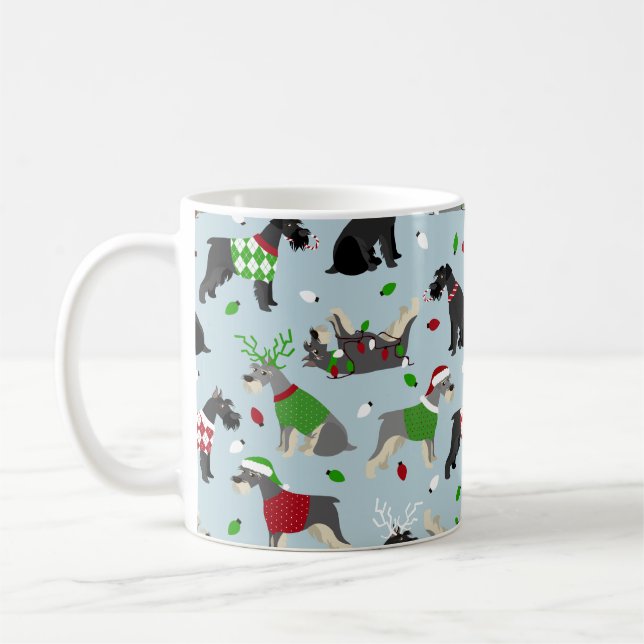 Christmas Schnauzer Coffee Mug (Left)