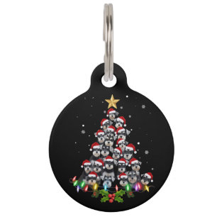 Christmas Schnauzer Dog Tree Xmas Pet Animal Tag