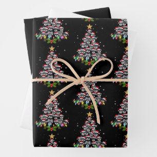 Christmas Schnauzer Dog Tree Xmas Pet Animal Wrapping Paper Sheet