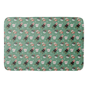 Christmas Schnauzer Dogs Bath Mat