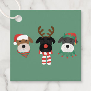 Christmas Schnauzer Dogs Favour Tags