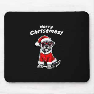 Christmas Schnauzer Funny Santa Dog Cute Holiday D Mouse Pad