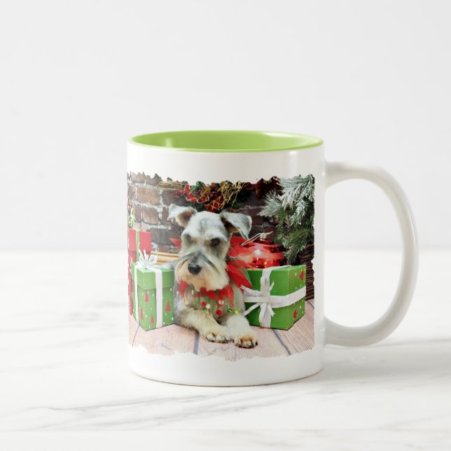 Christmas - Schnauzer - Heinz Two-Tone Coffee Mug (Right)