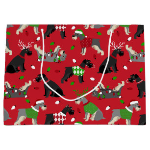 Christmas Schnauzer Large Gift Bag