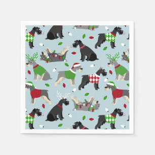 Christmas Schnauzer Napkin