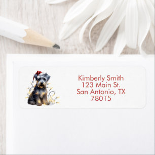 Christmas Schnauzer Return Address  Label