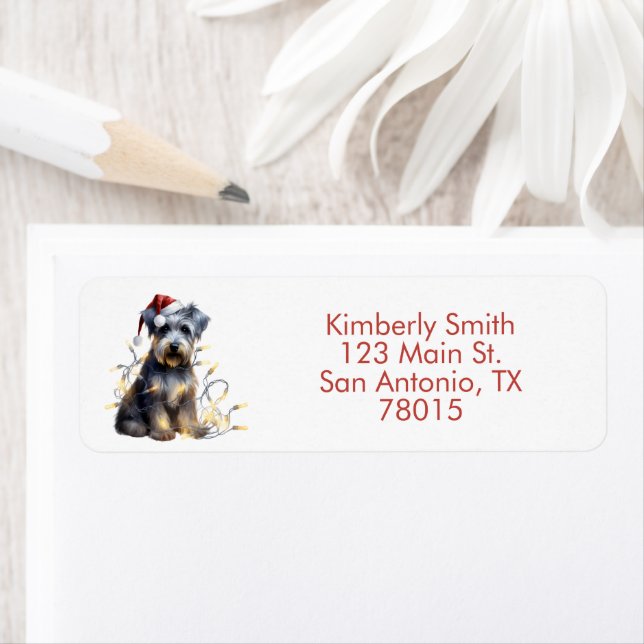Christmas Schnauzer Return Address  Label (Insitu)